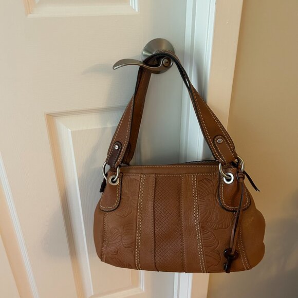 Fossil Tooled Leather Shoulder Bag - Picture 4 of 10